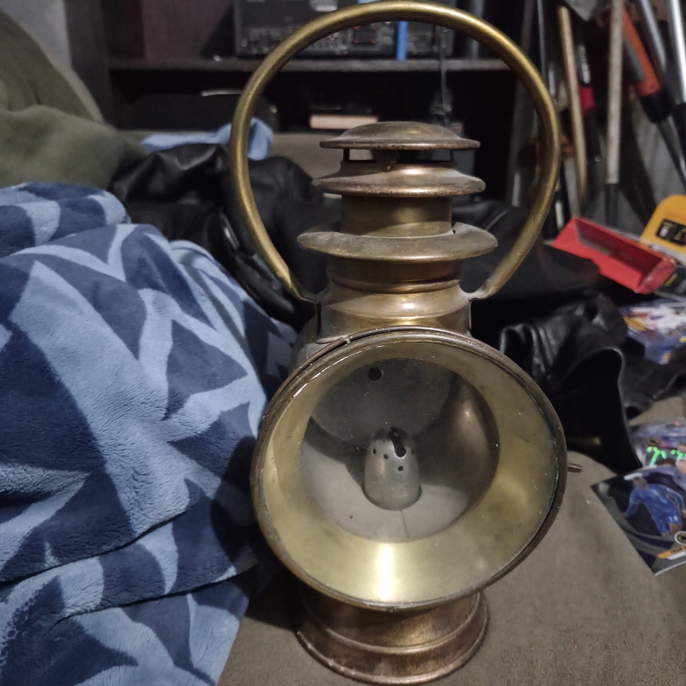Early Antique Gray & Davis 819 Brass 3 Tier Bale Side Lamp Amesbury Mass U.S.A.